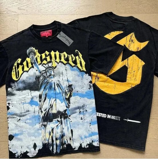 Washed distressed short sleeves