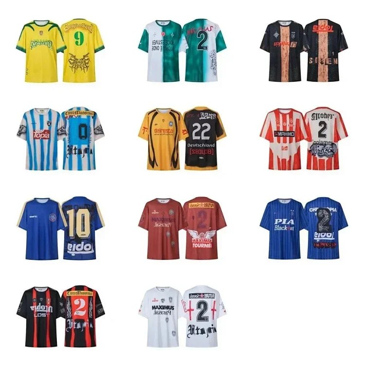 Men's football uniform loose mesh sports jersey