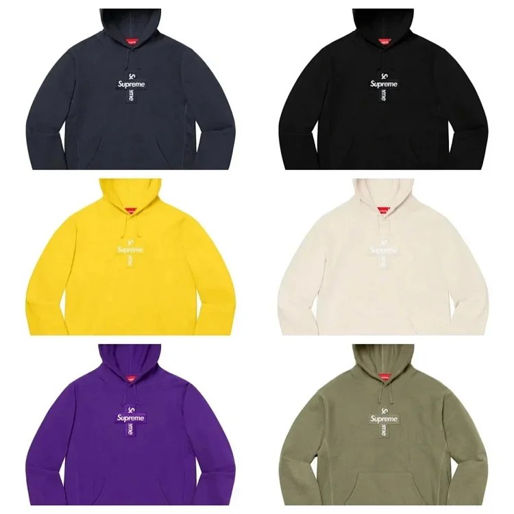 Supreme Embroidered couple casual cross loose unisex sweatshirt hooded
