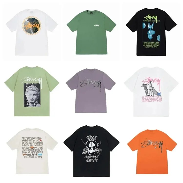 Stu short-sleeved logo round neck short-sleeved loose unisex T-shirt