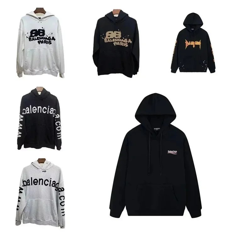 New Balenciaga Inkjet Hot Couple Tops Hoodie
