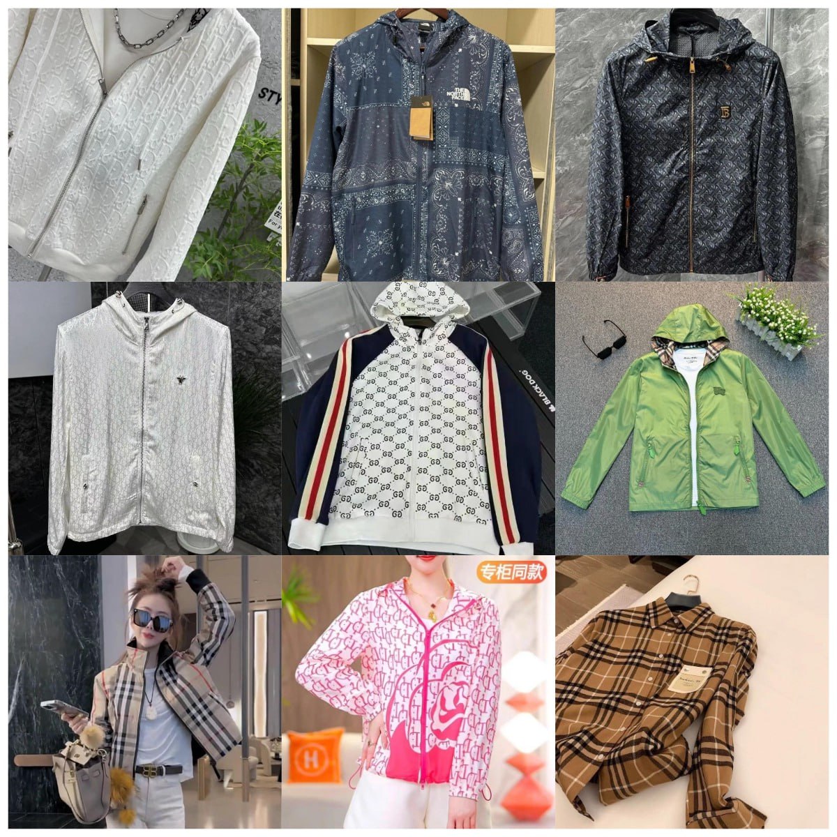 Burberry   Moncler  prada  dior  THE NORTH FACE    Jackets